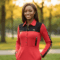 New Power Élite woman's sporty red and black dress